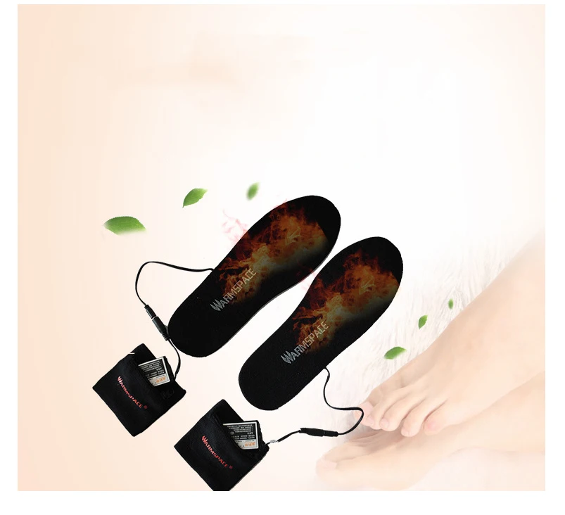 Стельки с электрическим подогревом, батарея, USB, зимняя обувь, ботинки, колодки, оранжевый пеноматериал, пены памяти, стельки с подогревом