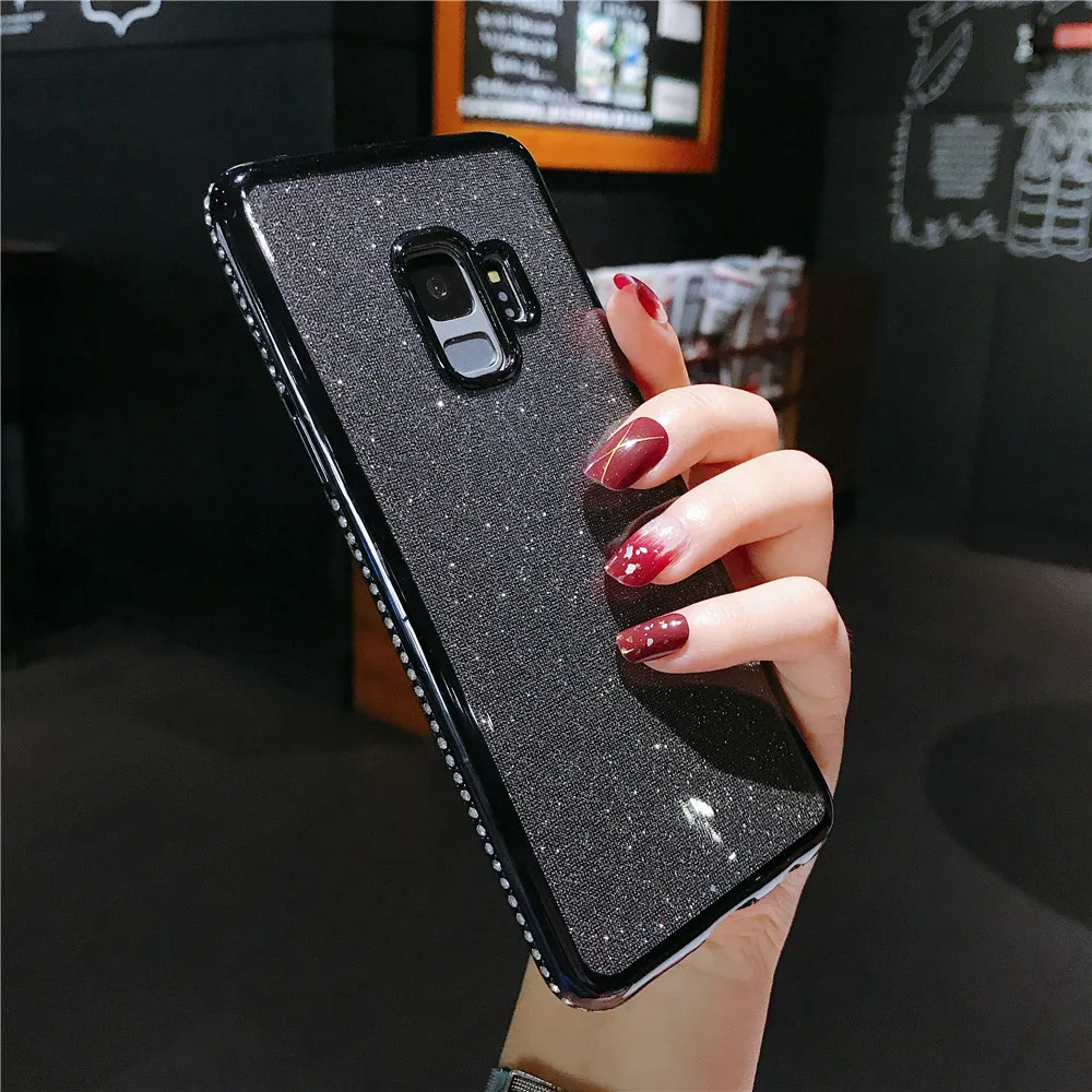 Rhinestone Glitter Cases For Samsung Galaxy S7 Edge S8 S9 S10 Plus S10E Note 8 9 J7 A8 A6 A7 2018 A520 Soft TPU Bling Cover |