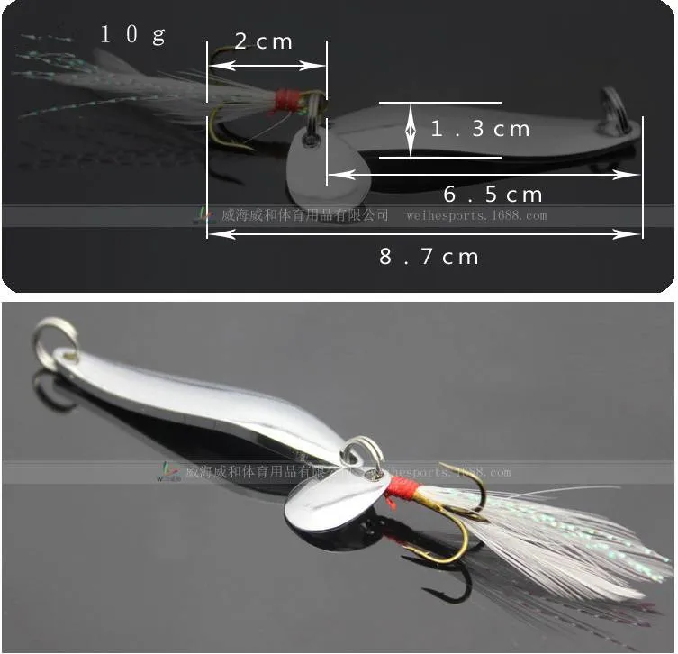 40 шт./компл. (в том числе 10 шт./5 г шт./7 шт./10 10pcs13g) metal ивы ложка Рыбалка приманки с