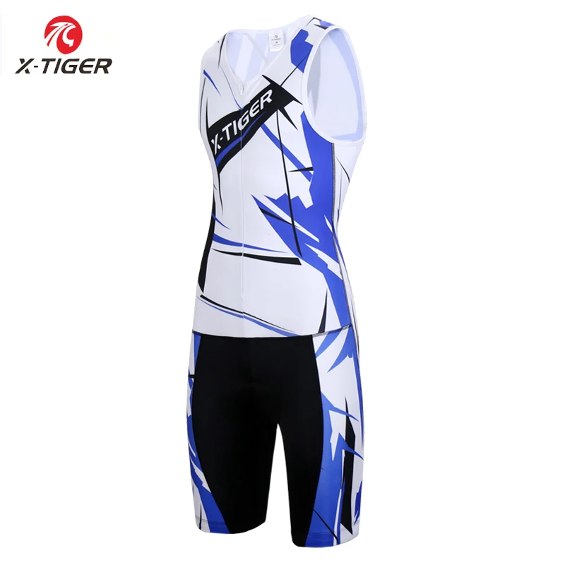 

Футболка для триатлона X-Tiger, брендовая компрессионная дышащая футболка без рукавов, с поролоновой подкладкой, одежда для горного и шоссейно...