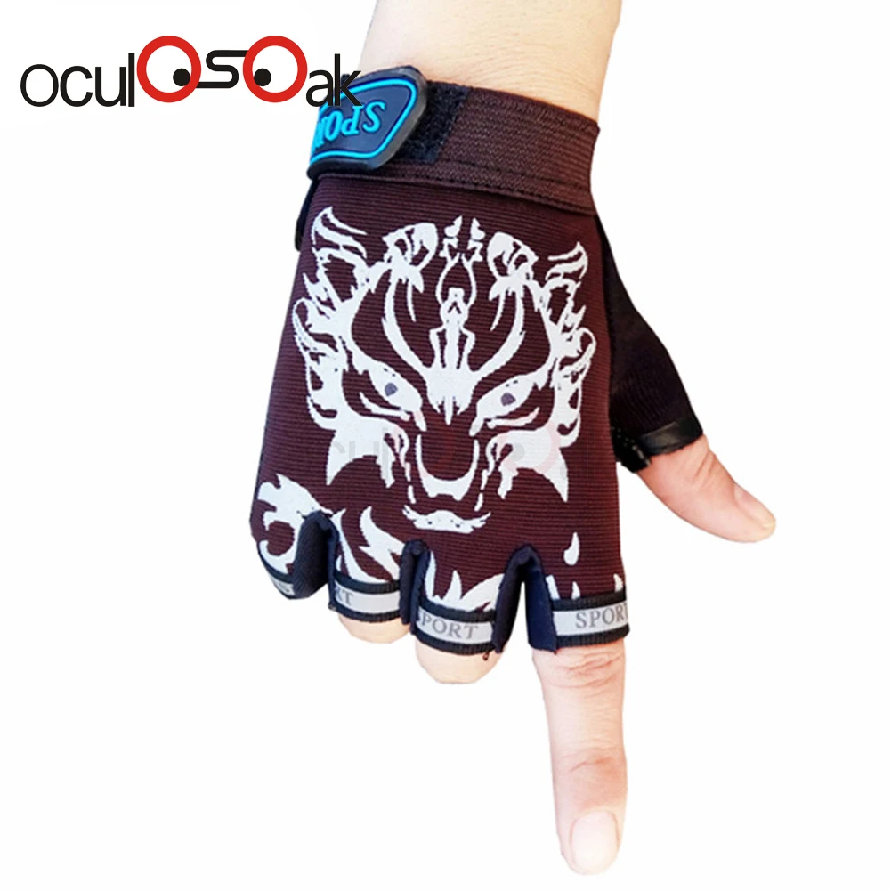 Спортивные перчатки для детей детские варежки с полупальцами Мультяшные без