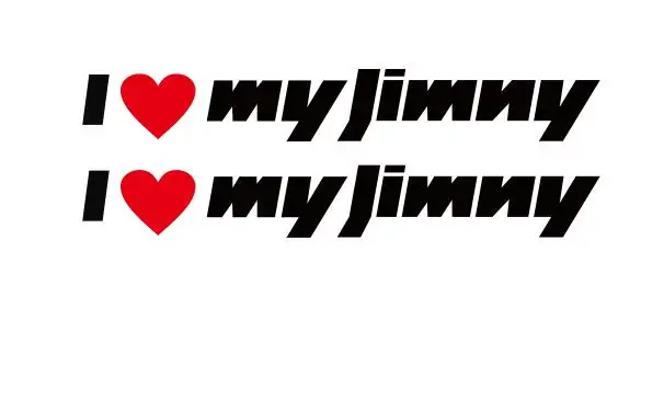 Glossy black red 2 шт. 55 см наклейка для Suzuki Jimny I love my Jimny буквы Виниловая наклейка для кузова двери боковой Декор Наклейка s - Название цвета: Glossy black red