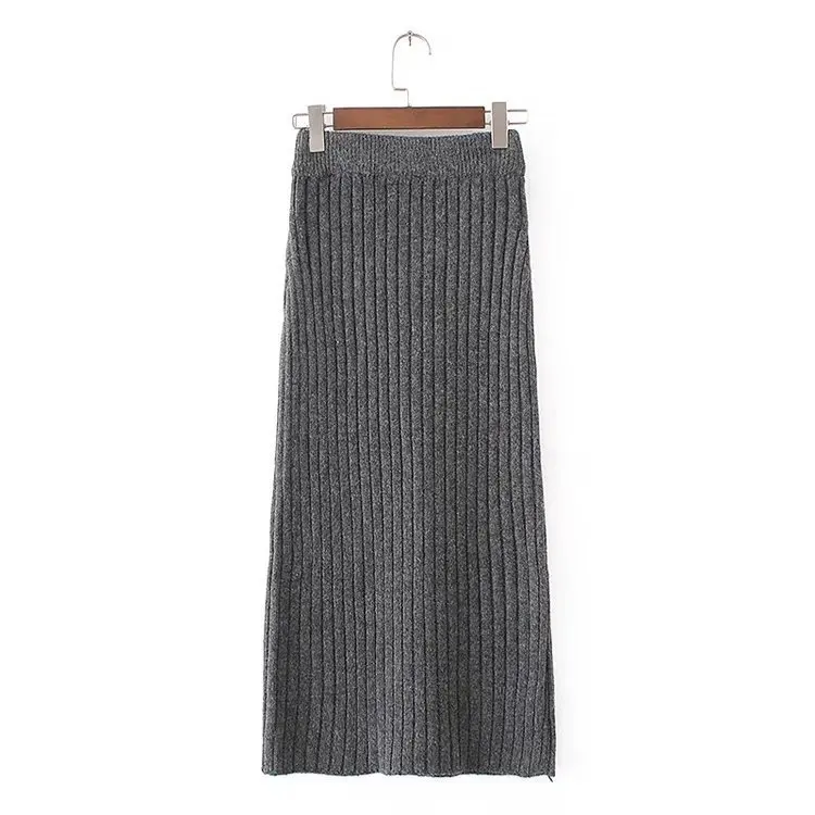 autumn winter women's elegant pencil knitted skirts slim tight hip skirt ladies floral printed long OL office | Женская одежда