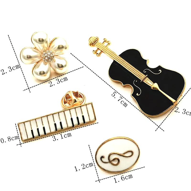 2018 Лидер продаж Мода цинковый сплав Эмаль булавки большой дизайн скрипки гитары