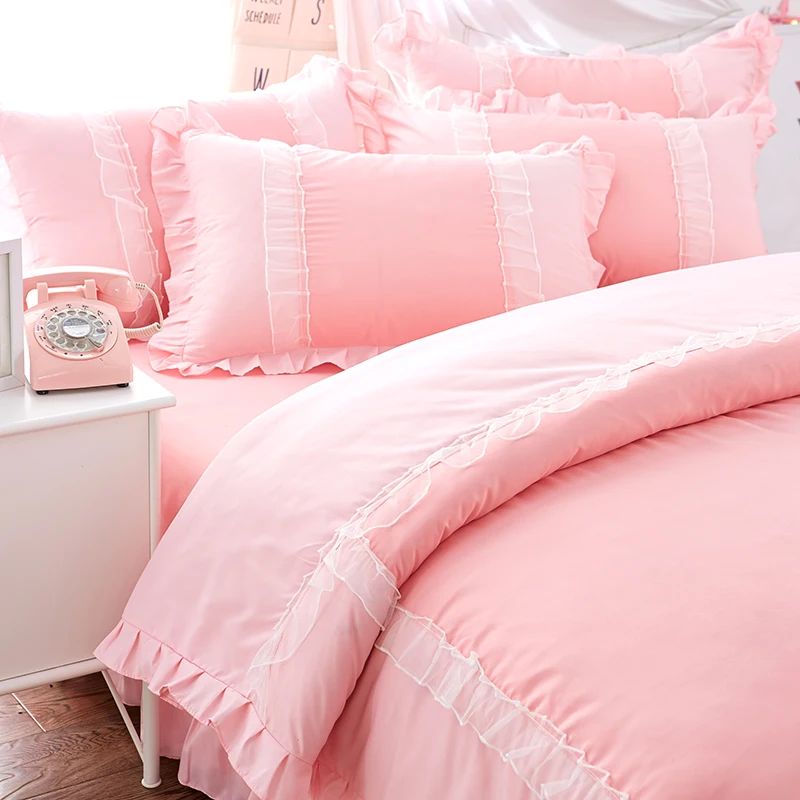 Принцесса Стиль 4 шт пододеяльник простыня наволочки набор для кровати мягкий