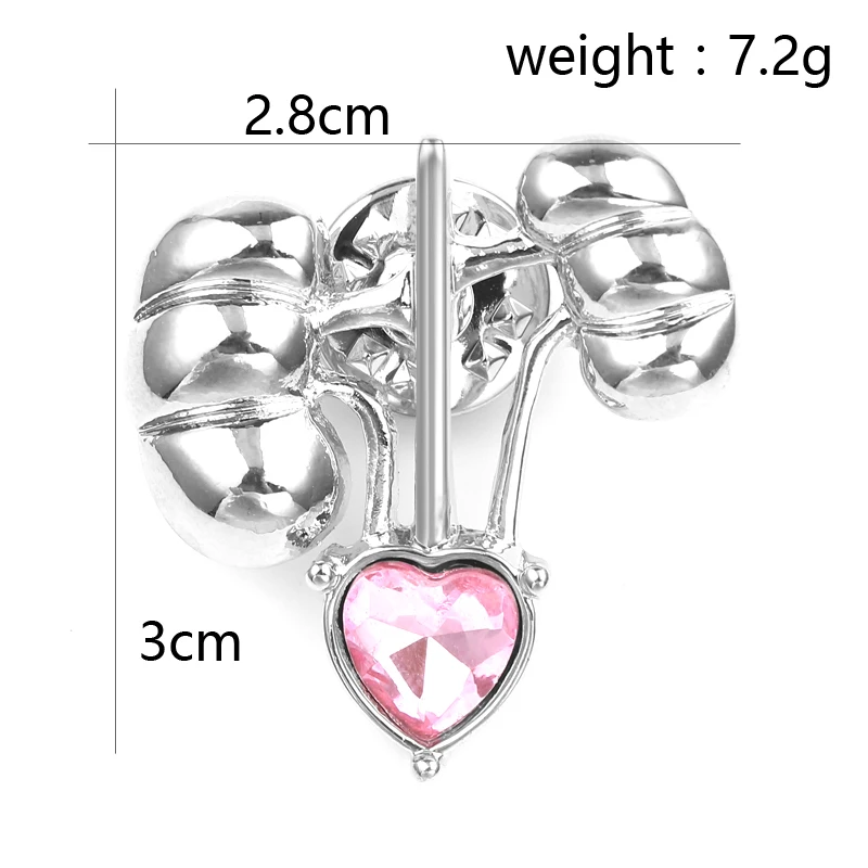Уникальный медицинский орган в форме почек Брошь Серебряный цвет эмаль отворот