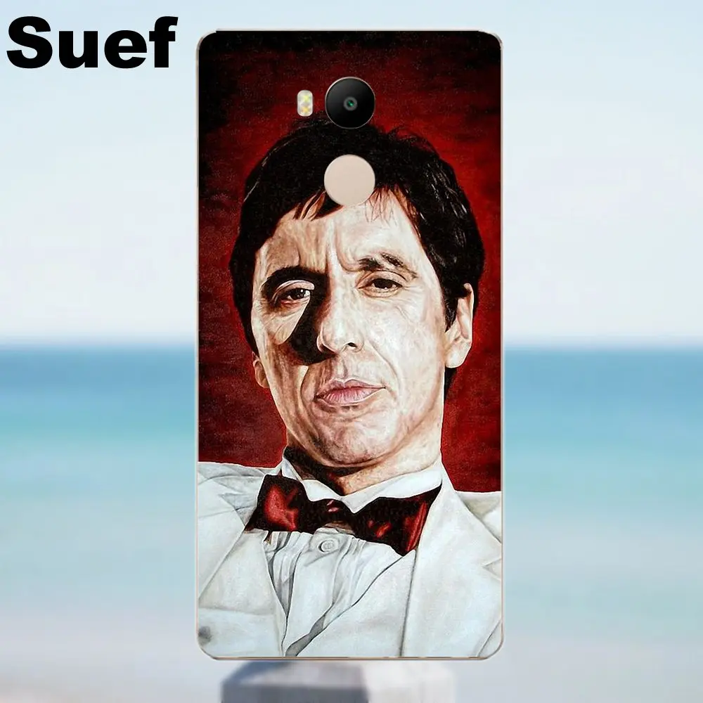 Suef Scarface Al Pacino мягкий дизайн под заказ для Xiaomi Redmi 4 3 3S Pro Mi3 Mi4 Mi4i Mi4C Mi5 Mi5S Mi Max Note 2 |