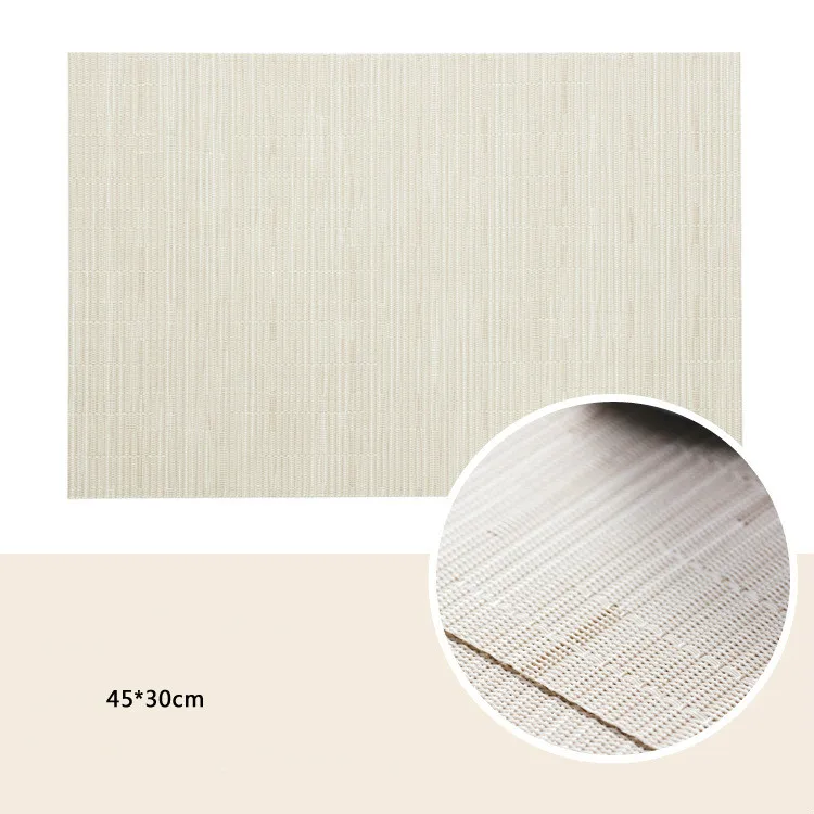 Cream SunnyRain 6 шт ПВХ имитированный Бамбуковый стол Установка Рождественская салфетка под приборы место утепление ковриками мат - Цвет: Cream