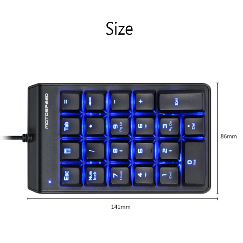 MOTOSPEED K22 Механическая красная ведьма USB мини цифровая Проводная клавиатура с