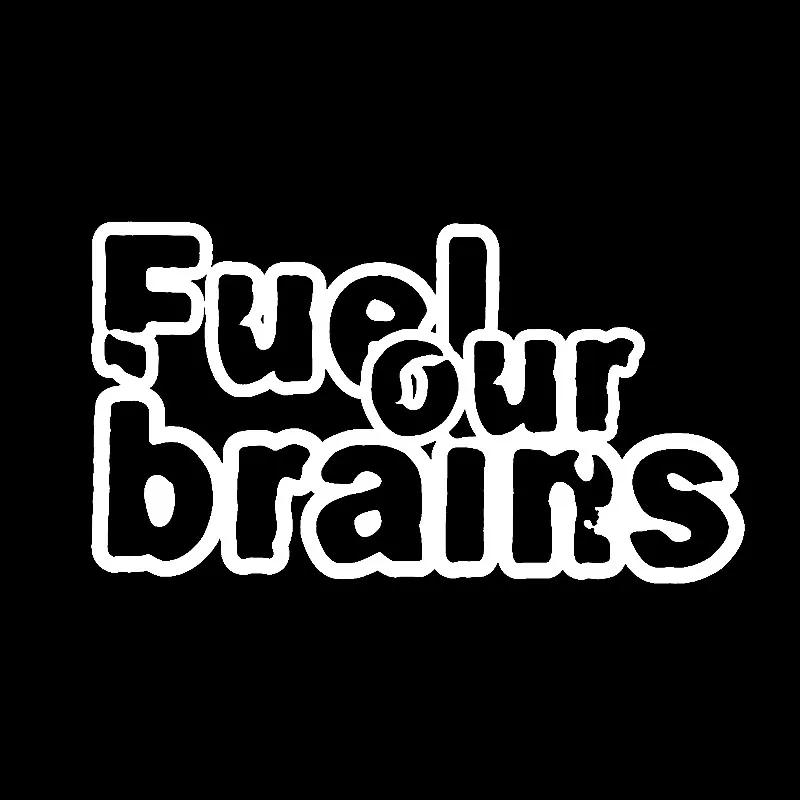 YJZT 14CM*7.8CM Fuel Our Brains Funny Vinyl Decal Car Sticker Black/Silver C3-0739 | Автомобили и мотоциклы