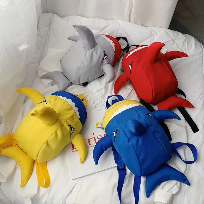 Новый детский рюкзак с милым мультяшным принтом маленькая Акула детские