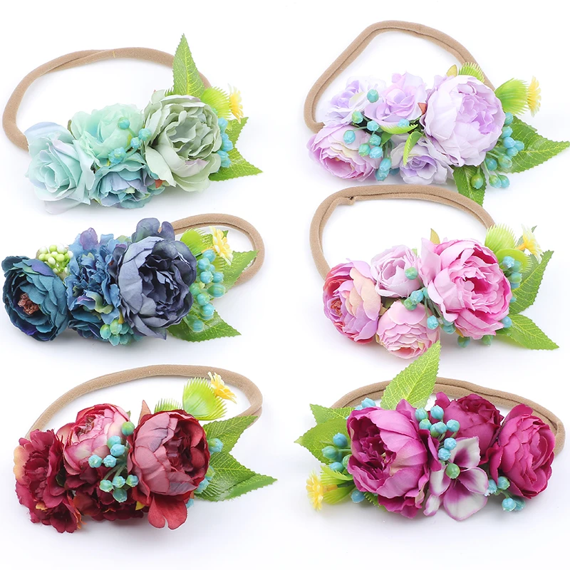 2018 Новое поступление повязка на голову с цветами для новорожденных реквизит