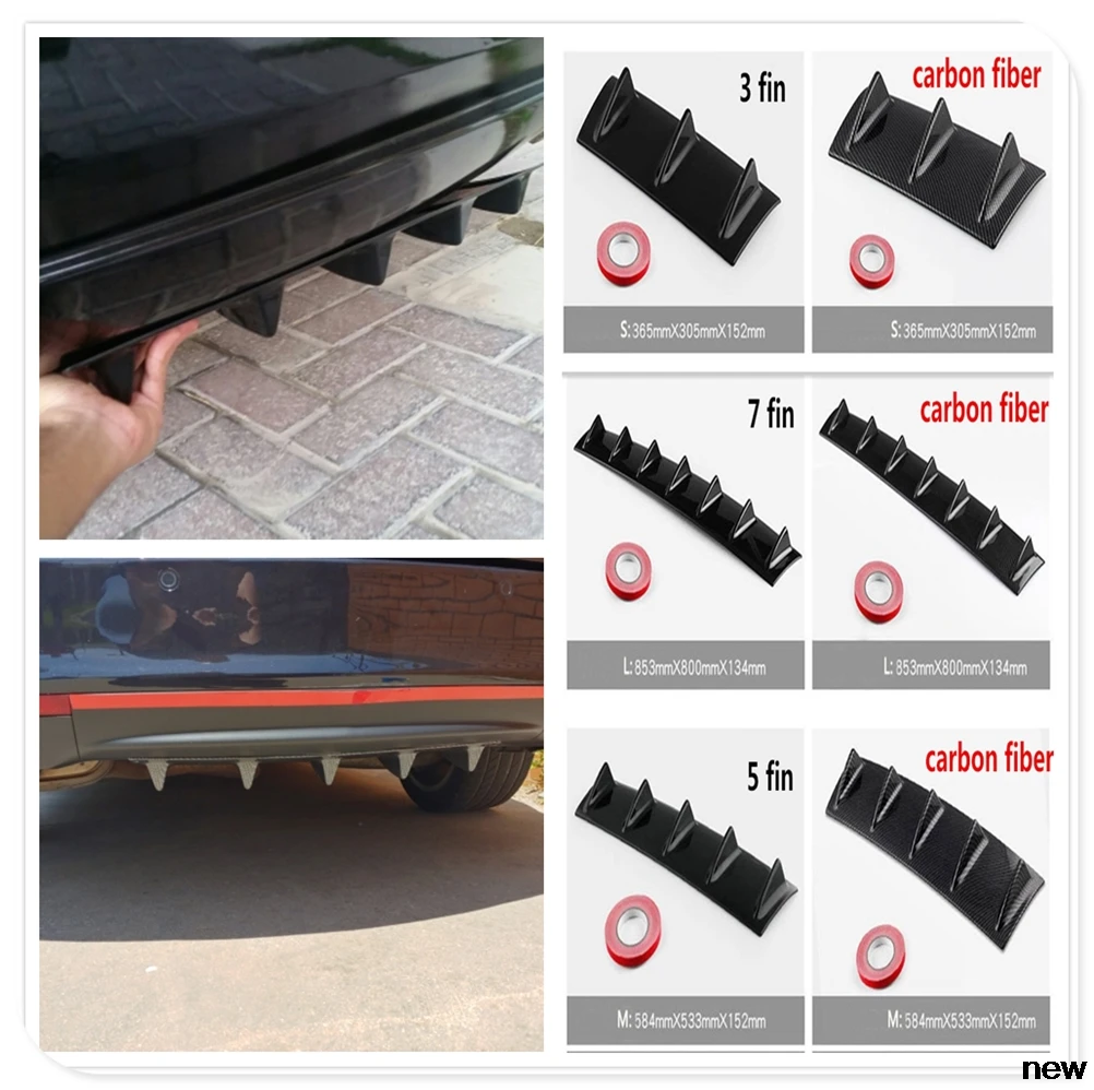 Автомобиль диффузор губа на задний бампер Fin ABS air shark для BMW E34 F10 F20 E92 E38 E91 E53 E70 X5 M M3
