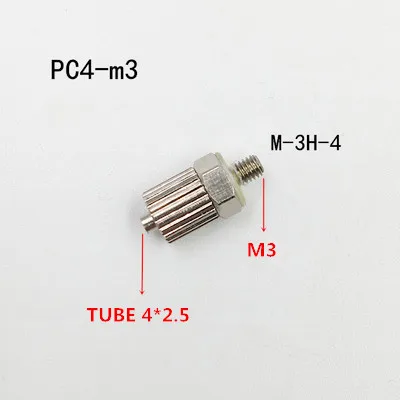 10 шт. M5-4mm/M5-6mm/M3-4mmm/M6-6mm прямые пневматические трубы воздушный шланг Быстрый фитинг мини разъем - Цвет: PC4M3
