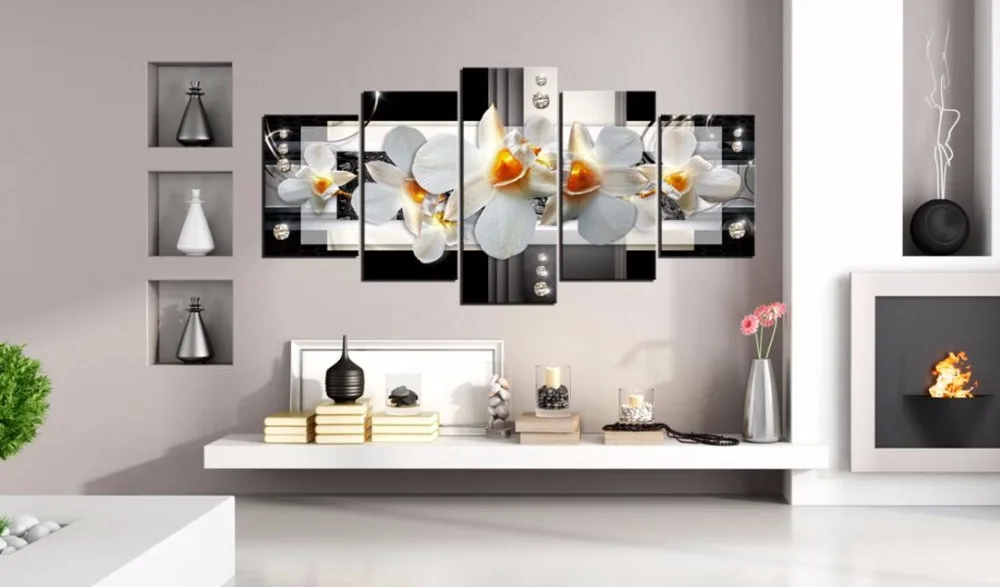 (Без Рамки) 5 шт./компл. мода стены Книги по искусству Холст Картина Фиолетовый