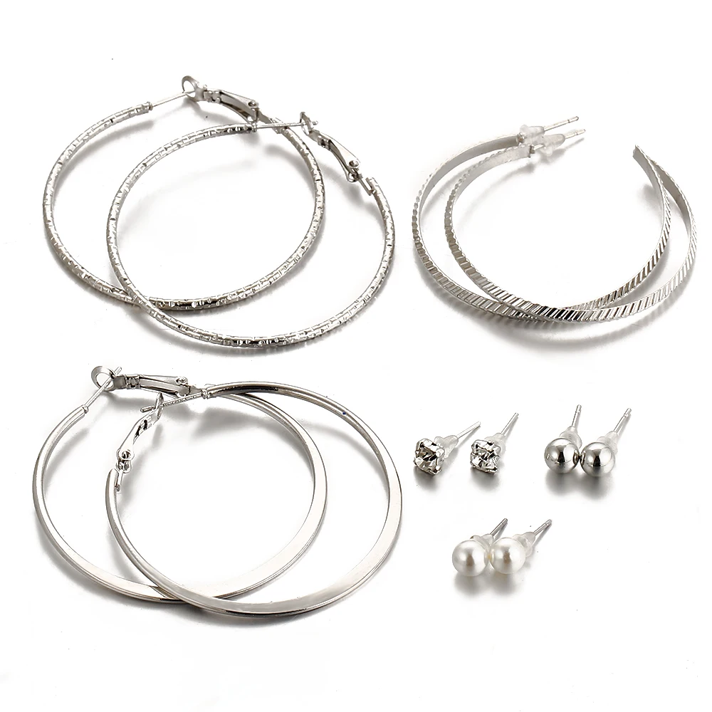 Серьги манжеты женские в винтажном стиле кольца панк с кристаллами вечерние