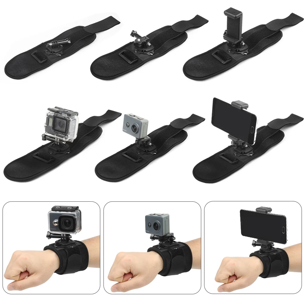 Съемка с поворотом на 360 градусов ручной ремешок для GoPro Hero 8 7 5 Black Session Xiaomi Yi 4K Eken H9 Sjcam Go Pro аксессуар
