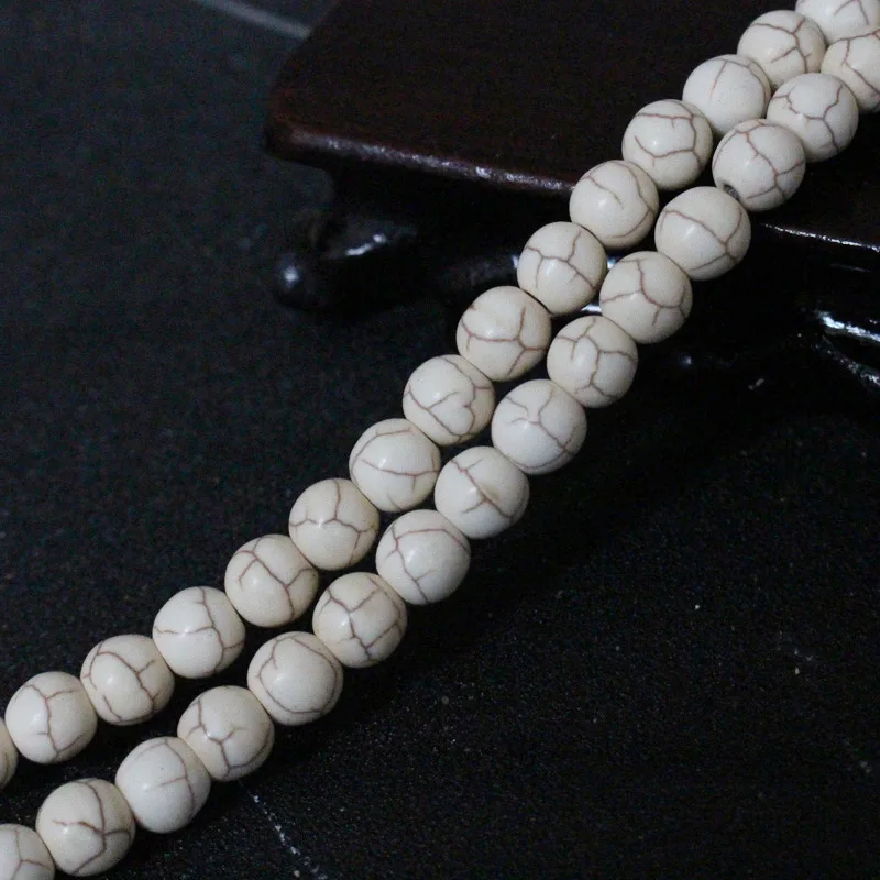 Оптовая продажа высококачественные бусины из натурального белого камня Howlite 4 мм