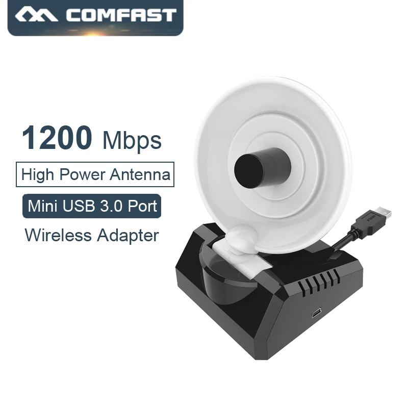 

1200 Мбит/с двухдиапазонный usb-адаптер WI-FI адаптер COMFAST CF-WU772AC высокой мощности Беспроводной адаптер WI-FI приемник сигнала/излучатель AP для наст...