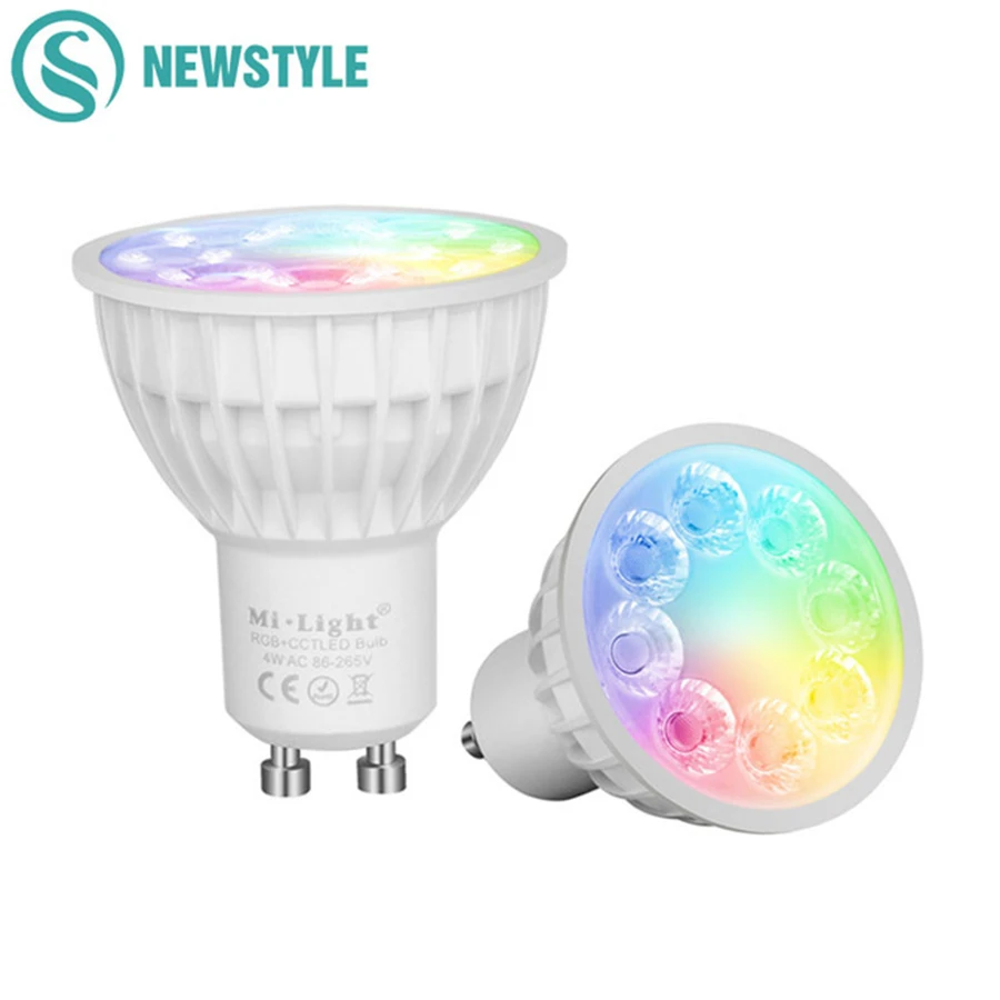 4 Вт затемнения 2.4 г Беспроводной milight светодиодные лампы GU10 RGB + CCT светодиодный