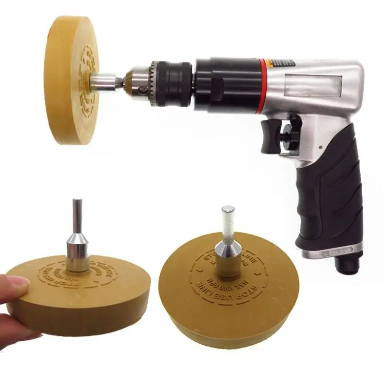 Rubber eraser wheel pad with drill adapter 88mm Polishing Wheel 1/4&quot Decal Remover For Car Decals Vinyl Stickers Quick Polishi |