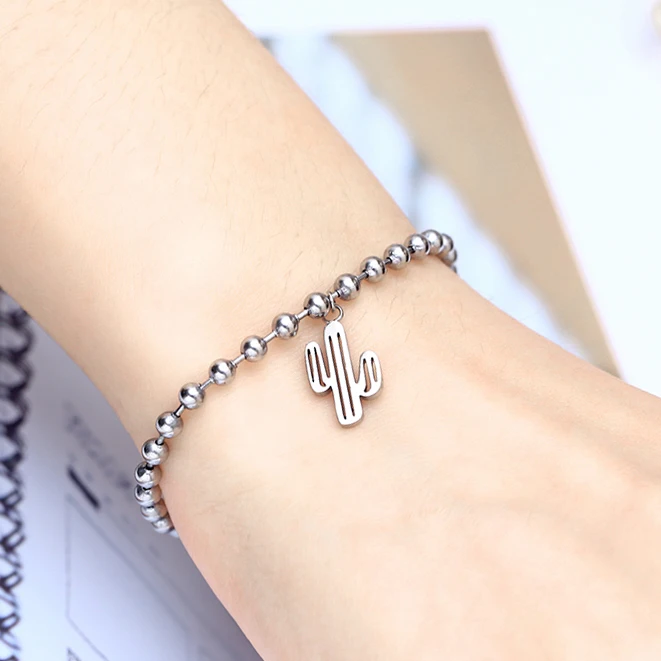 Кактус Завод натуральный стиль ювелирные изделия браслет из нержавеющей стали