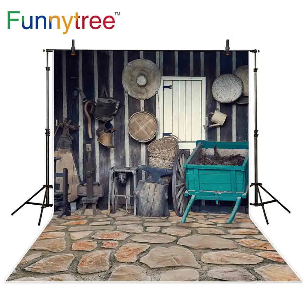 

Фоны Funnytree для фотостудии сельскохозяйственное оборудование деревянная стена каменная дорога Профессиональный фон