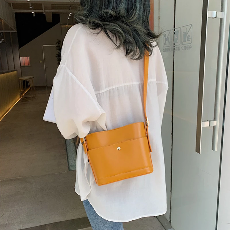 Youda из искусственной кожи Модные Цвет одну подходящую-плечевая сумка-мешок