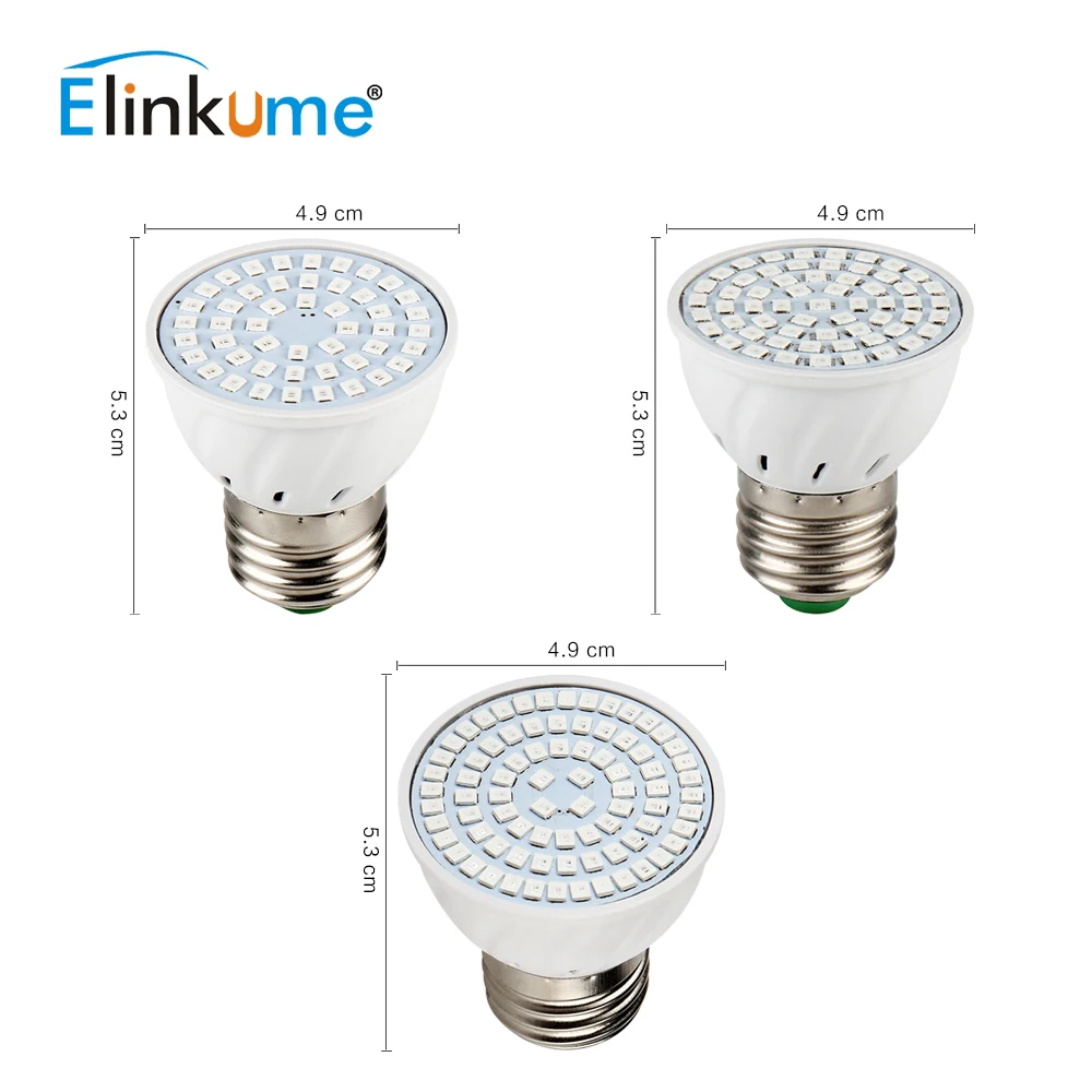 Elinkume полный спектр E27 LED Grow Light 220V 230V прожектор для быстрого роста цветочных