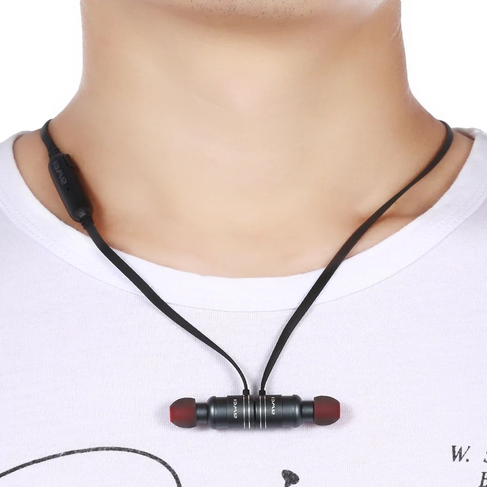 Awei AK7 Waterproof Magic Magnet Attraction Bluetooth 4.1 Sports Headphones with Microphone On-ear Control | Электроника