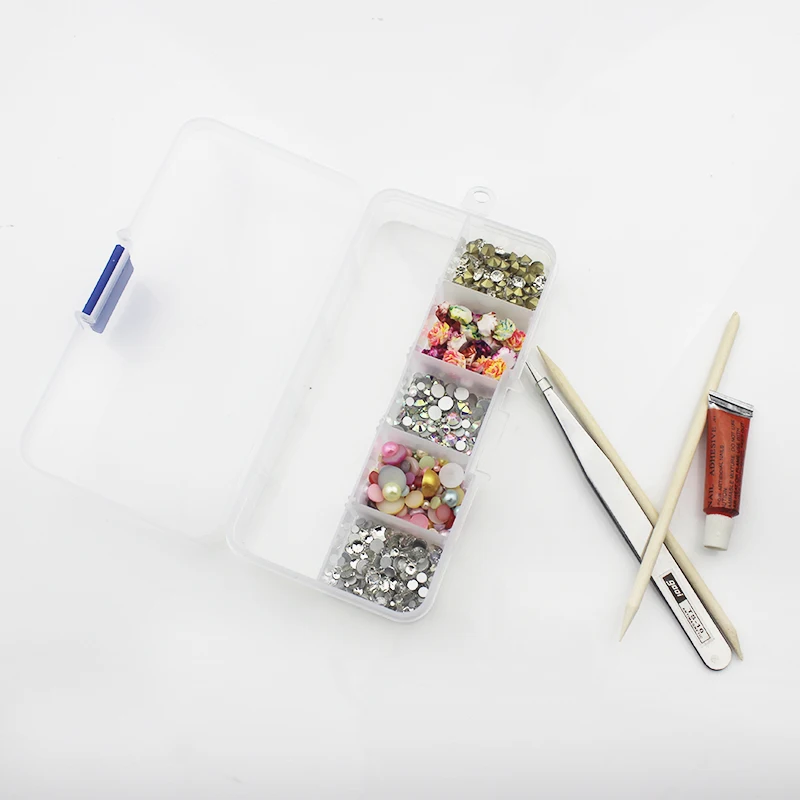 Дизайн ногтей forpretty Стразы Блеск Mix Para Unha Half жемчужина strass Adesivo клей 3D DIY Коробка