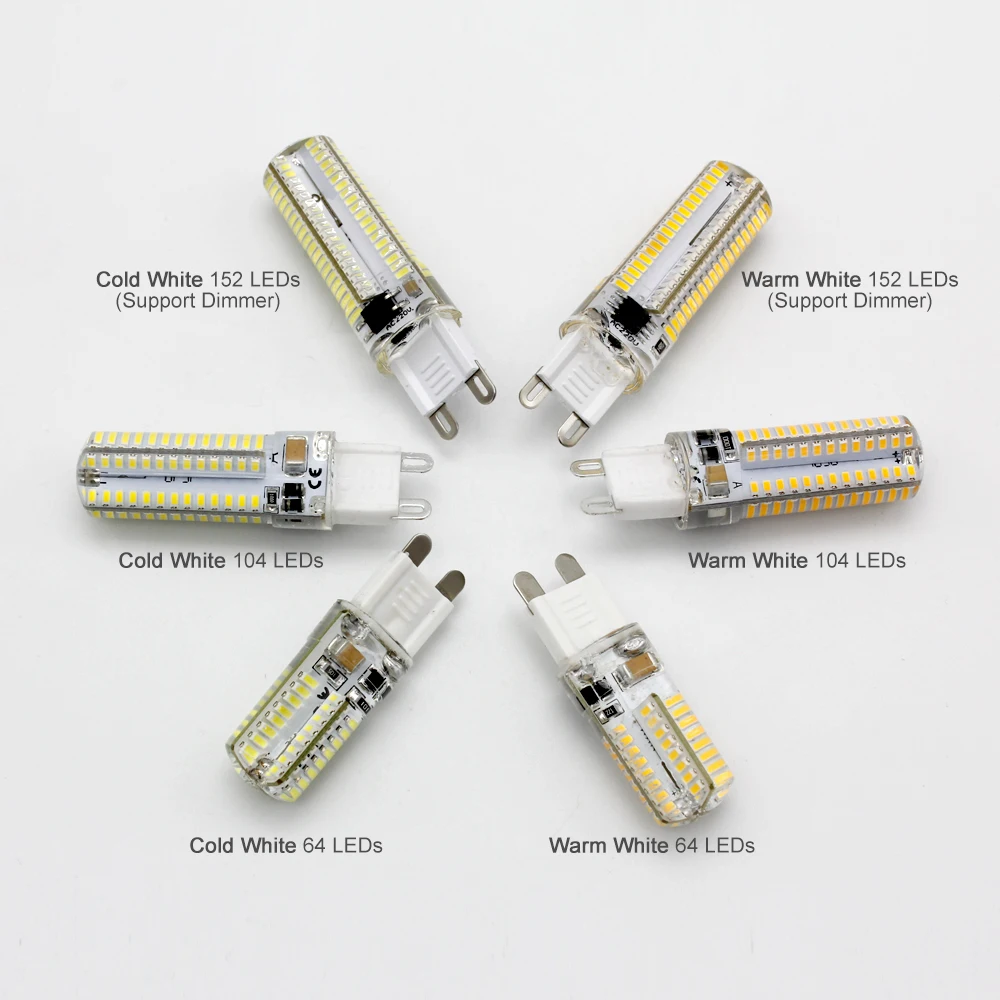 Светодиодная лампа G9 104 152 светодиодов 220 В 110 SMD 3014 сменная компактная