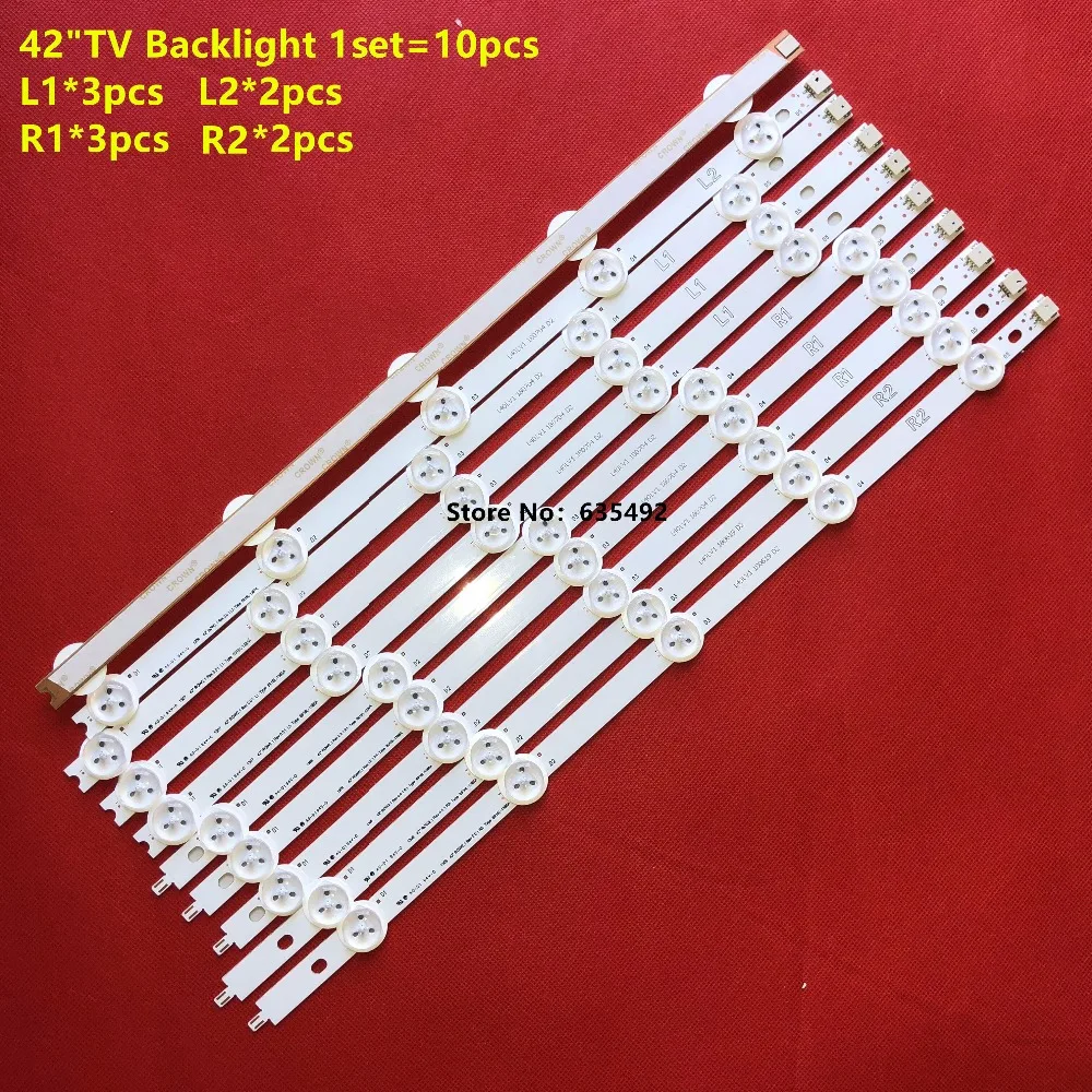 New 10PCS(R1 L1 R2 L2) LED Backlight 42&quot ROW2.1 6916L-1385A 6916L-1386A 6916L-1387A 6916L-1388A For 42LA6218 42LA616V LC420DU |
