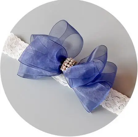 Бесплатная доставка 100 шт./лот бант из органзы с кружевной резинкой жемчугом |