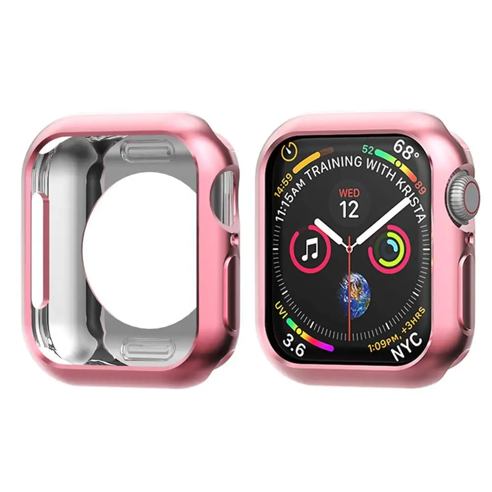 Бампер для Apple watch 5 4 Чехол 44 мм 40 мм iwatch чехол Мягкая пластина TPU Защитный чехол для часов аксессуары 40/44 мм