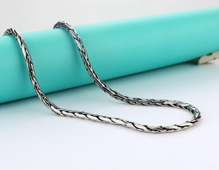 Однотонное серебряное ожерелье с кулоном дракона 100% Стерлинговое Серебро 925