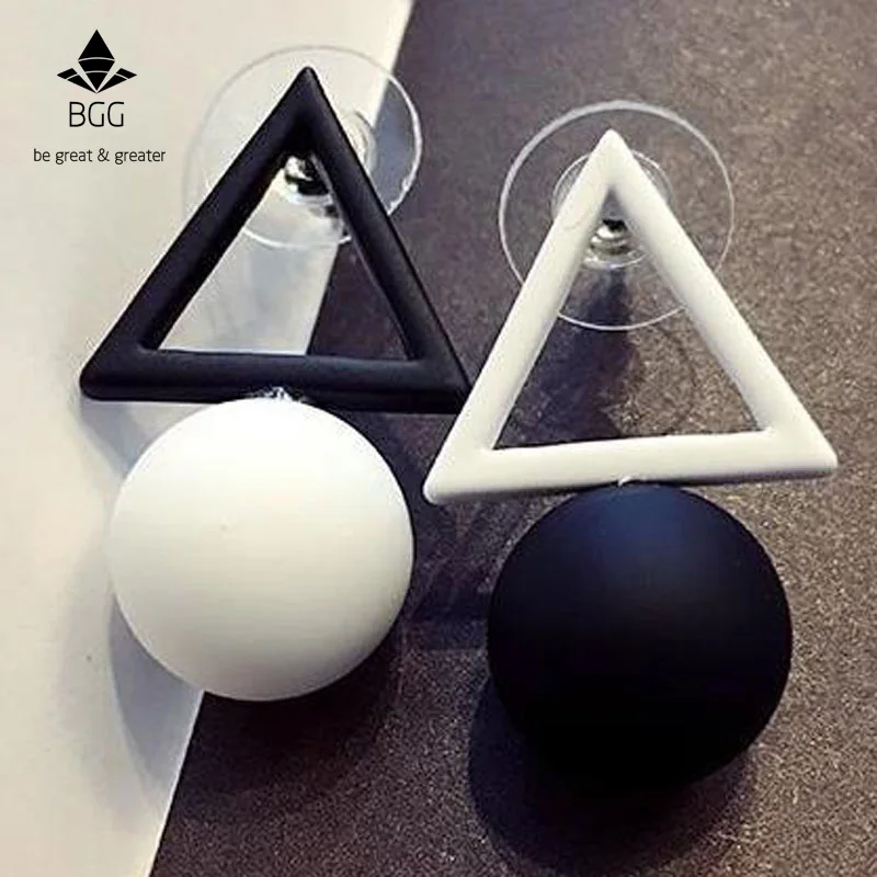 BGG 2018 Fashion Stainless Steel Stud Earrings For Girl Woman Rose-golden Triangular Circle Geometry Earring Gift | Украшения и