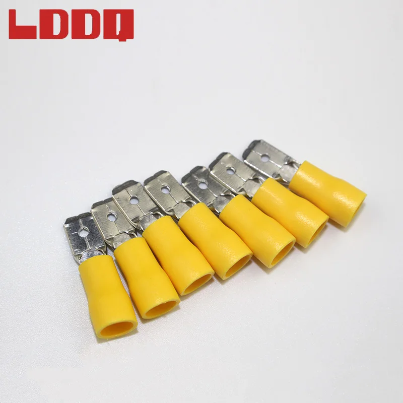 LDDQ 100 шт. 12 10AWG Изолированная контактная обжимная Клемма желтый штекер