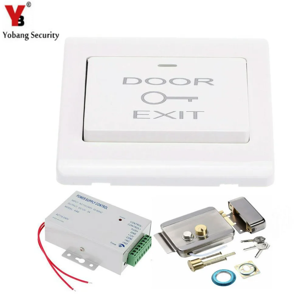 YobangSecurity Electric Magnetic Door Lock + Exit Switch DC12V Power Induction for Access Control System | Безопасность и защита