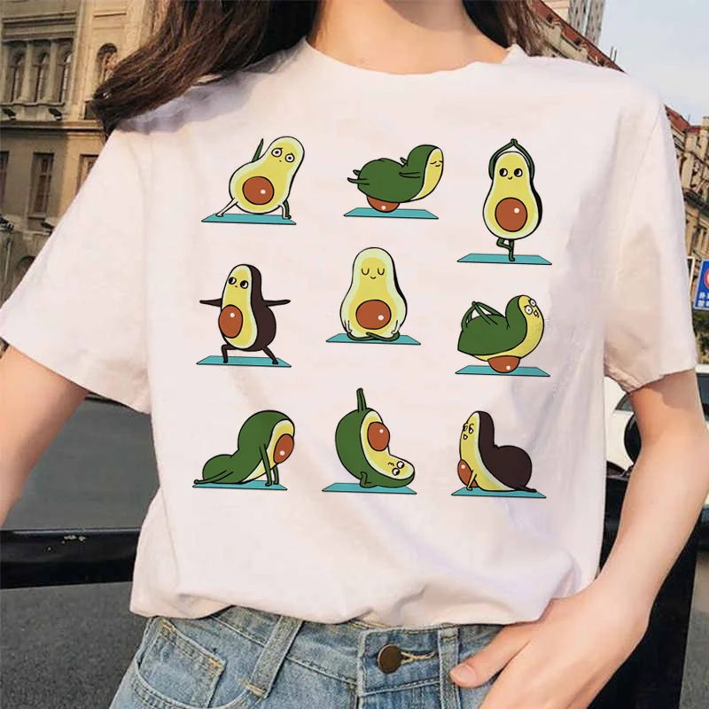 Авокадо Футболка женская kawaii vegan femme Топ футболки футболка уличная одежда с графическим принтом 90s одежда гранж Женская harajuku футболка - Цвет: 4923