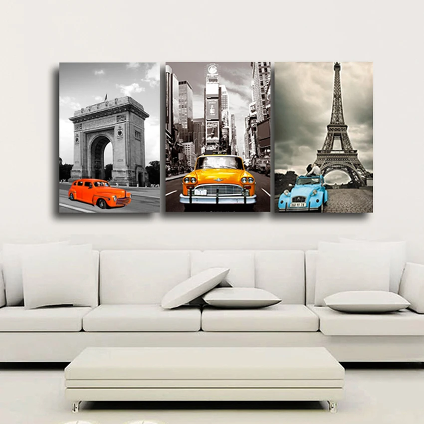 Черно-белая Современная Минималистичная картина на автомобиль для гостиной