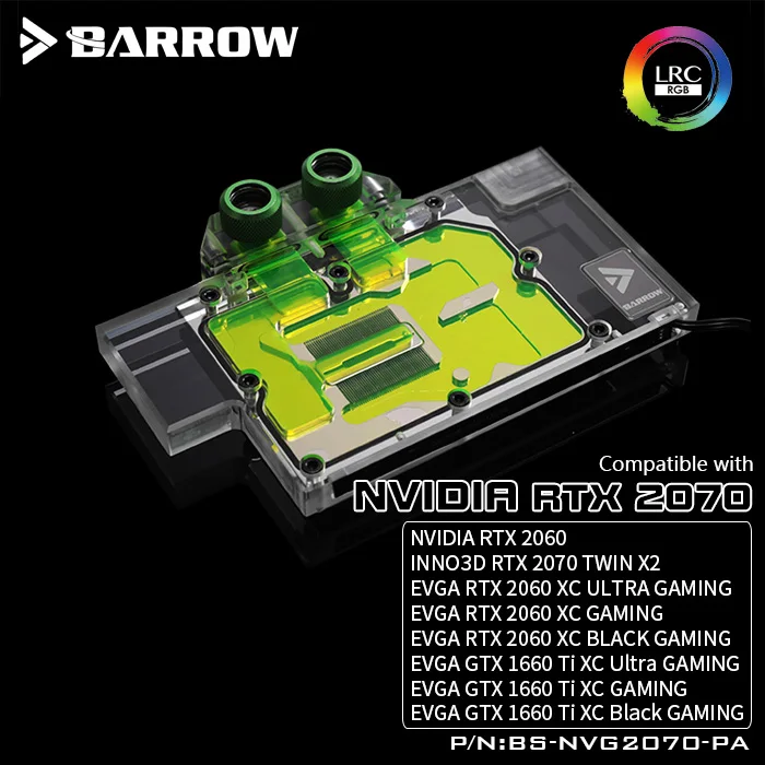Курган водного блока использовать для NVIDIA RTX2070 Founders Edition/Reference Edition/EVGA 2060/GTX1660Ti полное покрытие GPU Блок D-RGB 3PIN