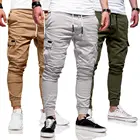 Джоггеры мужские однотонные повседневные, хлопковые брюки-карго, эластичные длинные брюки в стиле милитари, брюки-карго, 2020