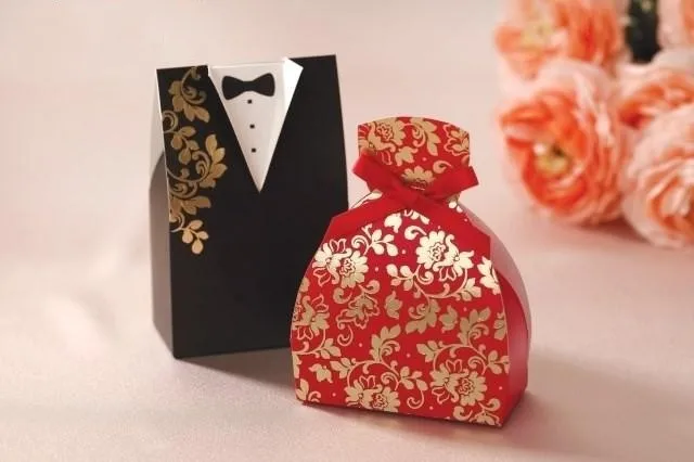 Wedding Favours Boxes Candy Gift box bride and groom dress candy boxes Wedding party decorations supplies