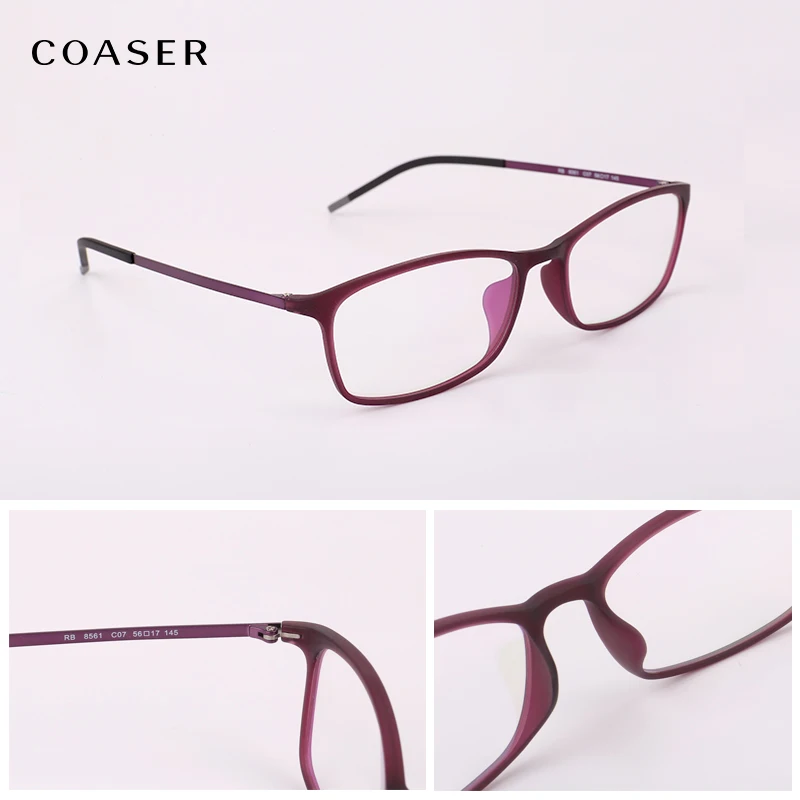 

COASER Square transparent clear glasses Vintage myopia Optical Prescription Men spectacle Frame women's frame degree eyeglasses
