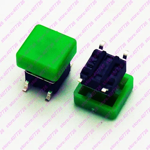 10 шт. 6X6X7,3 мм(H = 8,7 мм с крышкой) 4PIN DIP& SMD Мгновенный Такт Кнопка Верхняя квадратная головка тактические ключи переключатель мини кнопка