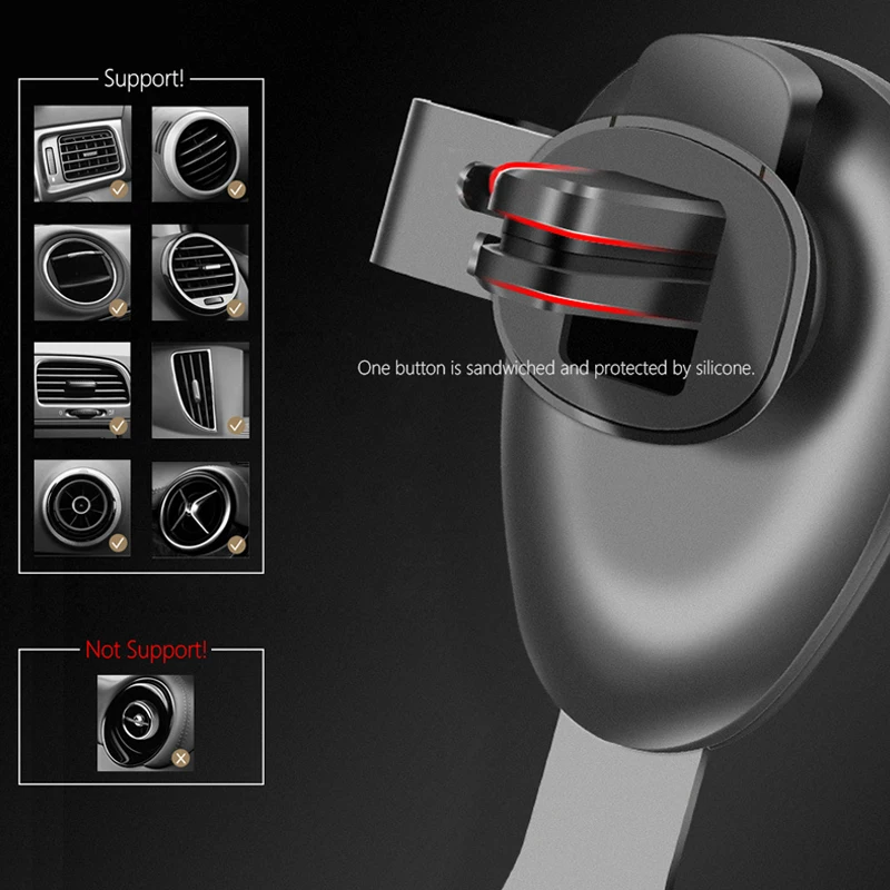 Автомобильный держатель телефона Стенд Универсальный Air Vent Зажим для iPhone samsung
