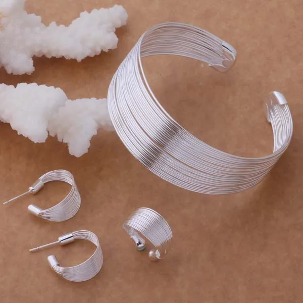 Горячая посеребренные Ювелирные наборы Бесплатная доставка Модные серьги 146 +