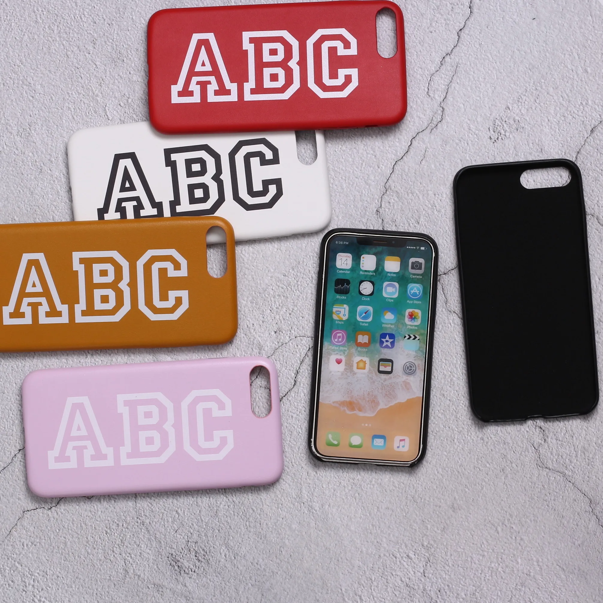 

Leather Luxury Bold Custom Personalized Name Initial For iPhone 12 11 Pro Max X 6 6S XS Max 7 7Plus 8 8Plus Phone Case Cover