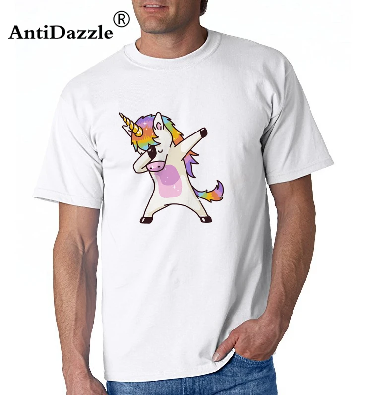 Antidazzle модная летняя повседневная футболка с единорогом Dab хип-хоп забавная